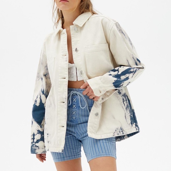 UO BDG Nico Bleached Denim Shirt Jacket - Picture 1 of 17